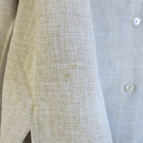 VINTAGE Stephanie Andrews Jacket Blazer Size 10 Polyester Buttons Tan Preppy - Picture 8 of 11